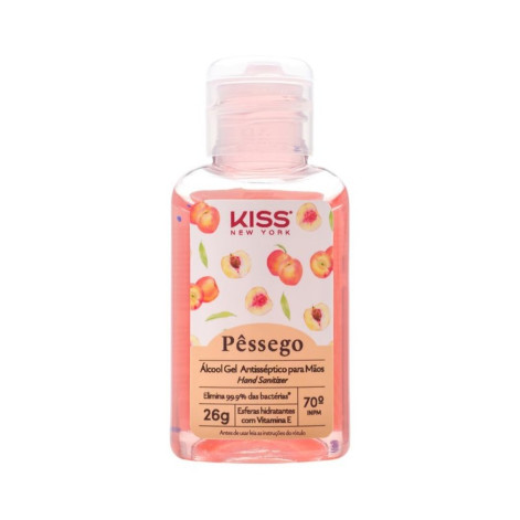Álcool Em Gel Antisséptico Para Mãos Pêssego Kiss New York 26g