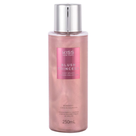 Body Splash Kiss New York Shimmer Collection Blush Princess Morango, Coco e Baunilha 250ml