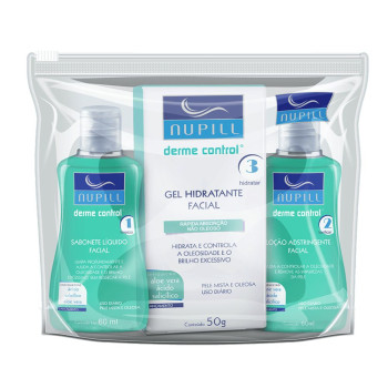 Kit Facial Nupill Derme Control Sabonete+Locao+Gel