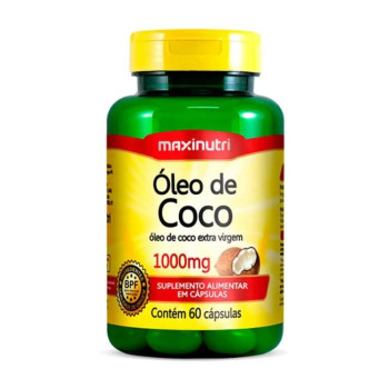 Óleo de Coco Extra Virgem 60 Capsulas 1000mg Maxinutri