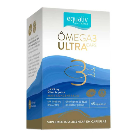 Ômega 3 1000mg Equaliv Ultra Caps Concentrado com 60 cápsulas gel