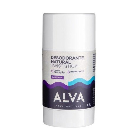 Desodorante Vegano Sem Alumínio Twist Stick Barra Alva Personal Care Lavanda 12h 55g