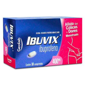 Ibuvix Comprimido 400mg, caixa com 10 comprimidos