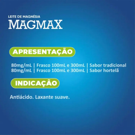 Leite de Magnésia Magmax Sabor Hortelã Frasco 100ml