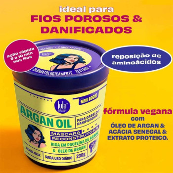 Máscara de Cabelo Reconstrutora Lola Cosmetics Argan Oil 230g Máscara de Cabelo Reconstrutora Lola Cosmetics Argan Oil 230g