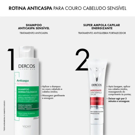 Shampoo Anticaspa Vichy Dercos Couro Cabeludo Sensível 200ml