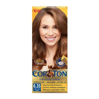 Tinta de Cabelo Permanente Cor&Ton Niely - 6.35 Castanho Iluminado Caramelo