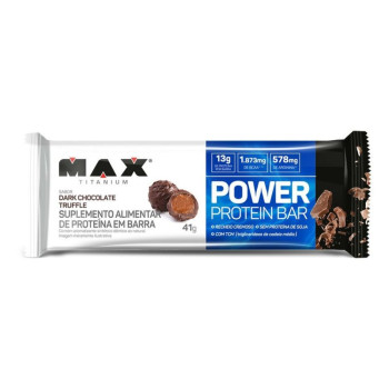 Barra de Proteína Max Titanium Power Protein Bar Dark Chocolate Truffle 41 Barra de Proteína Max Titanium Power Protein Bar Dark Chocolate Truffle 41