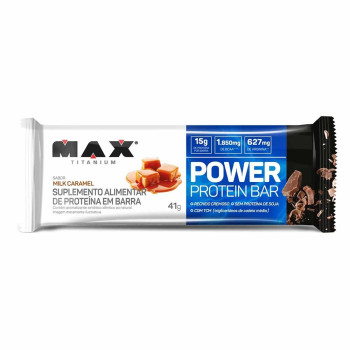Barra de Proteína Max Titanium Power Protein Bar Milk Caramel 41g Barra de Proteína Max Titanium Power Protein Bar Milk Caramel 41g