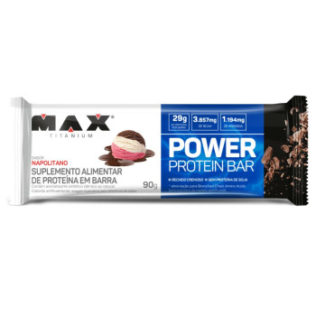 Barra de Proteína Max Titanium Power Protein Bar Sabor Napolitano 41g Barra de Proteína Max Titanium Power Protein Bar Sabor Napolitano 41g