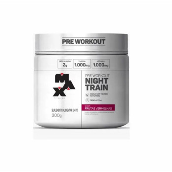 Pré Treino Max Titanium Night Train Sabor Frutas Vermelhas 300g