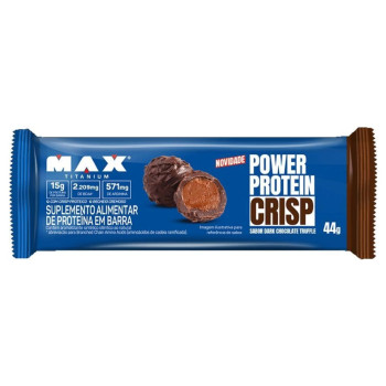 Power Protein Crisp Barra Max Titanium Sabor Dark Chocolate Truffle 44g Power Protein Crisp Barra Max Titanium Sabor Dark Chocolate Truffle 44g