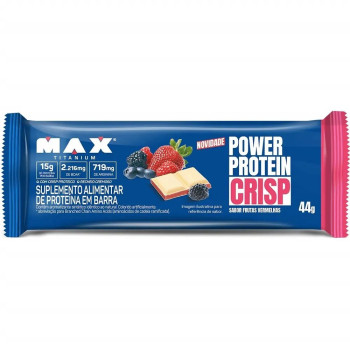 Power Protein Crisp Barra Max Titanium Sabor Frutas Vermelhas 44g Power Protein Crisp Barra Max Titanium Sabor Frutas Vermelhas 44g
