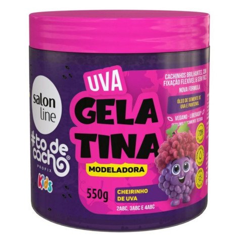 Gelatina Modeladora Salon Line To de Cacho Kids Cheirinho de Uva 550g