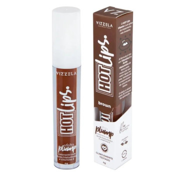 Gloss Labial Vizzela Hot Lips Brown 4g