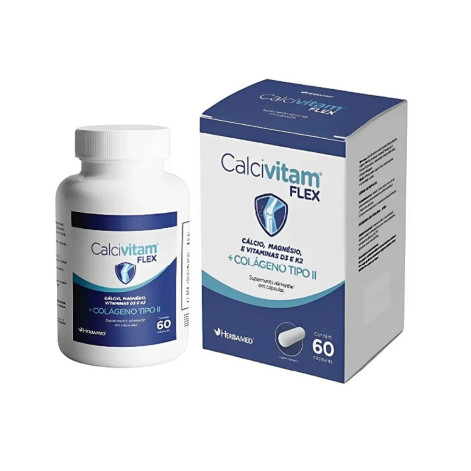 Calcivitan Flex 750mg 60 Cápsulas Suplemento Alimentar Herbamed