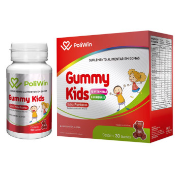 Poliwin Gummy Kids Framboesa 30 Gomas