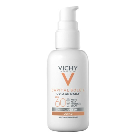 Protetor Solar Facial Vichy UV-Age Daily FPS60 Cor 4.0 40g