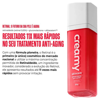 Creamy Skincare Sérum Facial Anti-idade 0,05% Retinal 30g