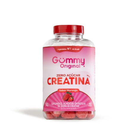 Suplemento Alimentar Gummy Original Creatina Zero Açúcar Morango 90 Gomas