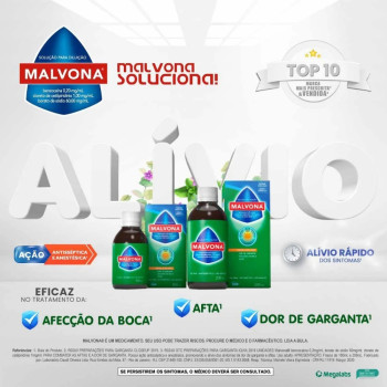  Solução Antisséptica Bucal Malvona com 100ml