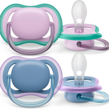 Chupeta Ultra Air Philips Avent Dupla Lisa 6-18M Azul/Rosa