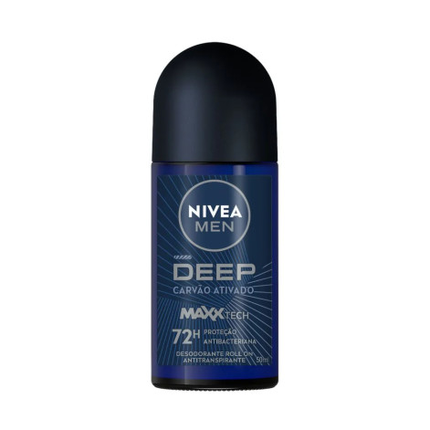 Desodorante Antitranspirante Roll On Nivea Men Deep Carvao Ativado Maxx Tech 50ml Desodorante Antitranspirante Roll On Nivea Men Deep Carvao Ativado Maxx Tech 50ml