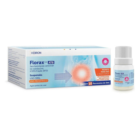 Probiótico Florax SM ATB Pediátrico Suspensão Oral 10 Flaconetes 