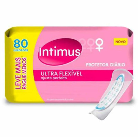 Protetor Diário Intimus Ultra Flexível Leve Mais Pague Menos 80 unidades