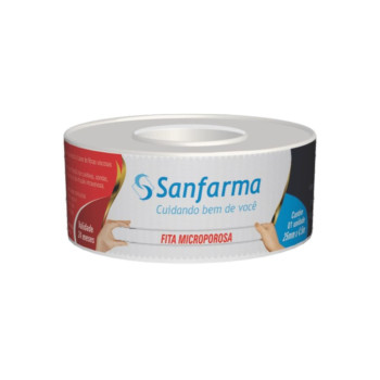 Fita Microporosa Sanfarma 25mm x 4,5m 1 Unidade Fita Microporosa Sanfarma 25mm x 4,5m 1 Unidade