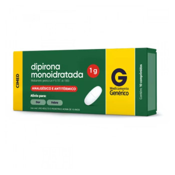 Generico Dipirona Monoidratada 1G 10 Comprimidos