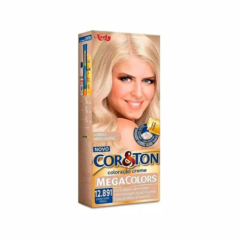 Tintura Cor&ton Mega Colors Louro Super Pérola 12.891