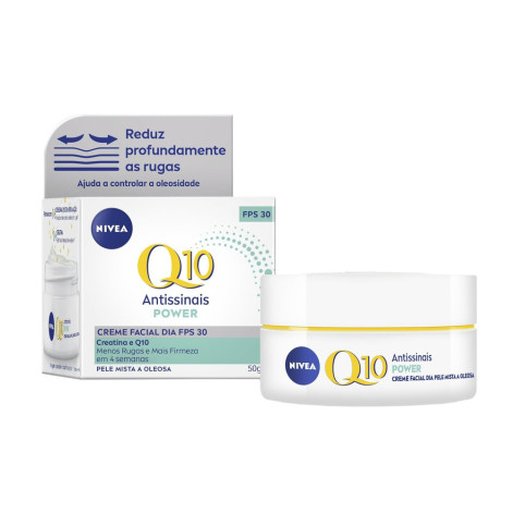 Creme Facial Antissinais Nivea Q10 Power Dia FPS30 Pele Mista a Oleosa 50g