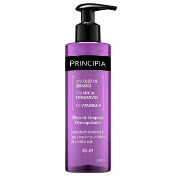 Principia Óleo de Limpeza Demaquilante Facial 30% Óleo de Girassol + 1% Vitamina e Ol-01 com 200ml