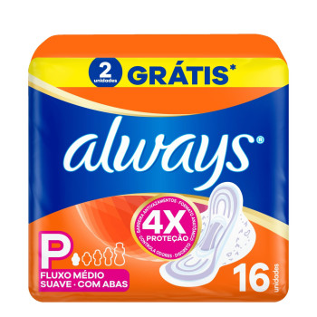 Absorvente Always Suave C/Abas C/16 Un
