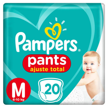 Fralda Pampers Pants Ajuste Total Tamanho M 20 Unidades
