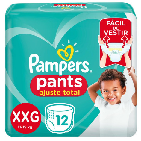 Fralda Pampers Pants Ajuste Total Roupinha XXG 12 unidades