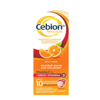Cebion Tripla Acao S/Acucar 10Cp Eferv