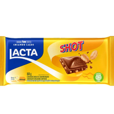 Chocolate Barra Lacta Shot 80G