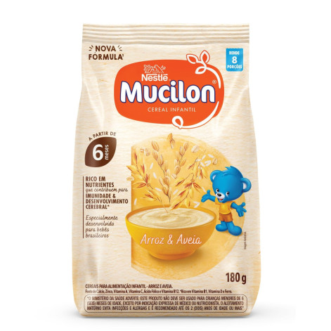 Cereal Infantil Nestlé Mucilon Arroz e Aveia Integral 180G
