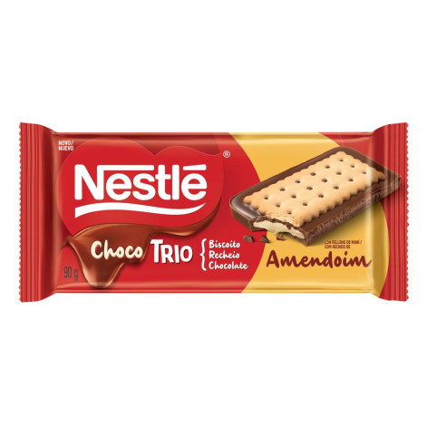 Choc Nestle Chocotrio Pasta De Amendoim 90G