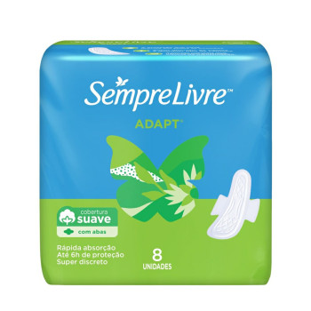 Absorvente Sempre Livre Adapt C/Abas C/8 Un