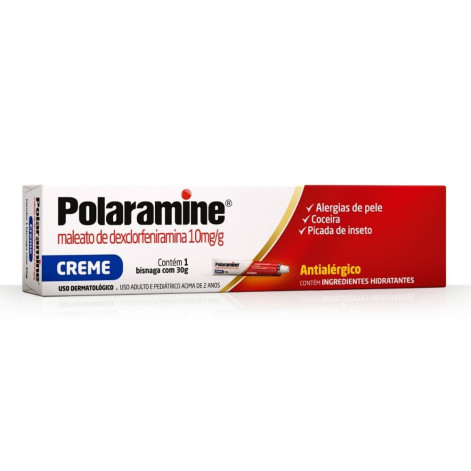 Polaramine Maleato de Dexclorfeniramina 10mg/g Creme Dermatológico 30g