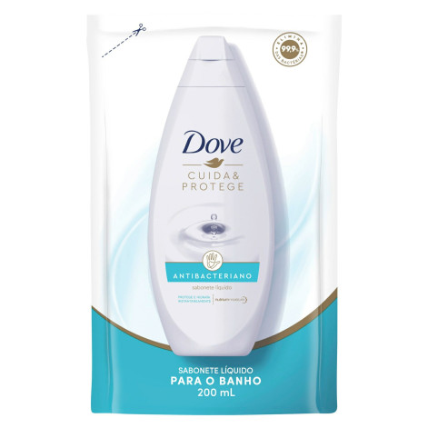 Sabonete Dove Liquido Antibacteriano Cuida & Protege Sache 200ML