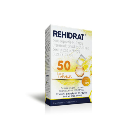 Rehidrat 50 Laranja 4 Envelopes 7625 G