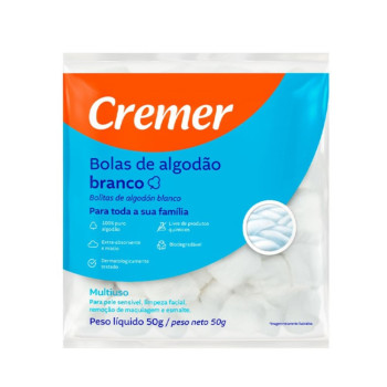 Algodao Cremer Bola Branca 50G