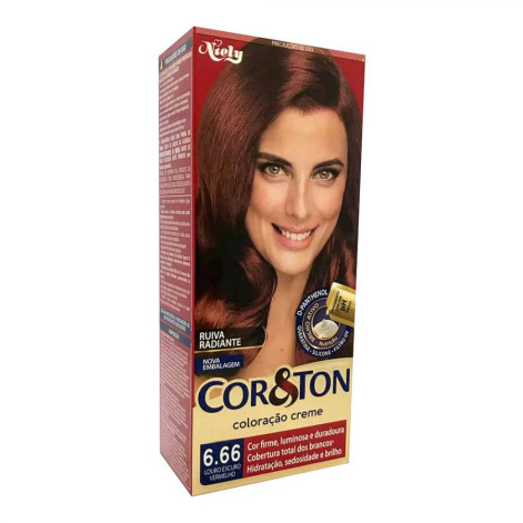 Tintura Cor&Ton Niely 6.66 Louro Escuro Vermelho