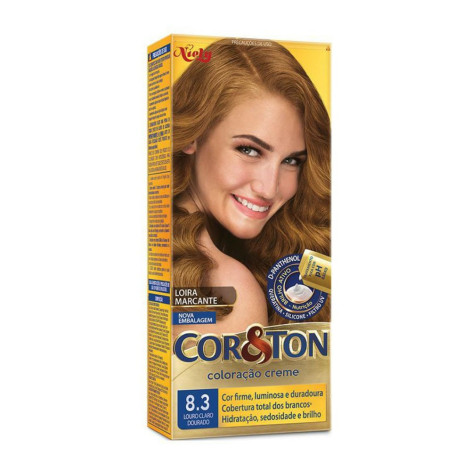 Tinta de Cabelo Permanente Cor&Ton Niely - 8.3 Louro Claro Dourado