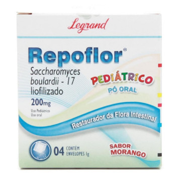 Repoflor 200mg Legrand Pediátrico 4 Envelopes Com 1g