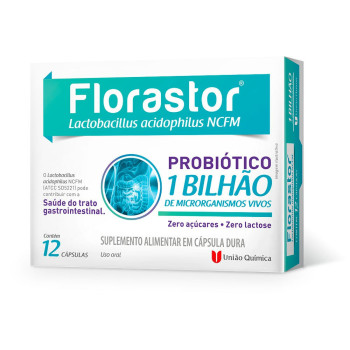 Probiótico 1 Bilhão Florastor 12 Cápsulas União Química
